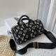 Black Fashion Vintage Print Patchwork Bags