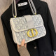 Light Gray Fashion Street Letter Patchwork Bags
