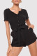 Black Fashion Casual Solid Basic V Neck T-Shirts