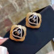 Black Gold Fashion Vintage Geometric Letter Earrings