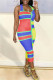 Red Sexy Casual Print Patchwork U Neck Vest Dress