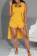 Yellow Fashion Casual Solid Basic Square Collar Sleeveless Two Pieces