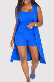 Yellow Fashion Casual Solid Basic Square Collar Sleeveless Two Pieces