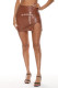 Brown Fashion Casual Print Slit Skinny High Waist Skirt