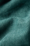Light Blue Elegant Solid Bandage Patchwork Backless Half A Turtleneck A Line Dresses