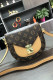 Dark Brown Fashion Vintage Print Patchwork Bags