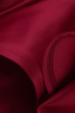 Purple Fashion Sexy Solid Patchwork Backless Oblique Collar Evening Dress