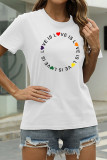 Red Fashion Casual Print Basic O Neck T-Shirts