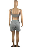 Red Sexy Casual Solid Backless Spaghetti Strap Sleeveless Two Pieces