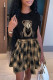Black Fashion Casual Embroidery Patchwork O Neck Short Sleeve Two Pieces