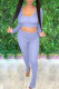Purple Fashion Casual Solid Basic O Neck Long Sleeve Two Pieces
