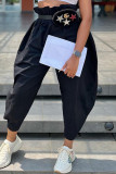 Apricot Fashion Casual Solid Patchwork Harlan High Waist Trousers