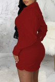 White Casual Solid Patchwork Asymmetrical V Neck Shirt Dress Dresses(Without Belt)