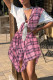 Pink Casual Street Print Bandage Patchwork Asymmetrical V Neck Short Sleeve Two Pieces