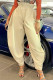 Apricot Fashion Casual Solid Patchwork Harlan High Waist Trousers
