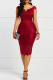 Red Fashion Sexy Solid Patchwork O Neck Sleeveless Dress