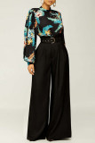 White Fashion Casual Solid Patchwork Regular High Waist Trousers