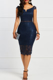 Red Fashion Sexy Solid Patchwork O Neck Sleeveless Dress