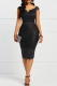 Black Fashion Sexy Solid Patchwork O Neck Sleeveless Dress