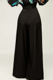 White Fashion Casual Solid Patchwork Regular High Waist Trousers