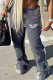 Dark Gray Fashion Casual Sportswear Letter Print Patchwork Regular Mid Waist Trousers