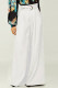 White Fashion Casual Solid Patchwork Regular High Waist Trousers