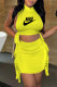 Yellow Fashion Casual Print Tassel O Neck Sleeveless Two Pieces