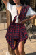 Black Red Casual Street Print Bandage Patchwork Asymmetrical V Neck Short Sleeve Two Pieces