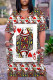 Red Fashion Casual Print Basic V Neck Short Sleeve Dress