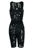 Red Sexy Casual Solid Ripped Hollowed Out U Neck Sleeveless Two Pieces