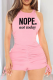 Pink Fashion Print Draw String O Neck Sleeveless Two Pieces