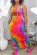 Pink Casual Print Patchwork U Neck Straight Dresses