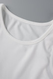 Yellow Fashion Casual Sportswear Solid Basic O Neck Sleeveless Two Pieces