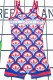 Red Fashion Sexy Print Patchwork Backless Swimwears