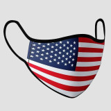 Red Blue Fashion Casual Print Patchwork Mask
