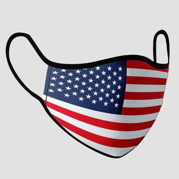Red Blue Fashion Casual Print Patchwork Mask