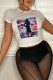 Black Fashion Casual Print Patchwork O Neck T-Shirts