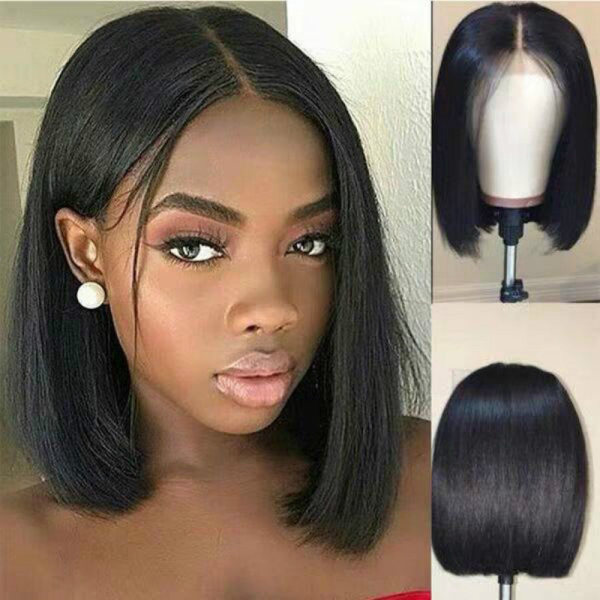 Black Fashion Casual Solid Patchwork Wigs