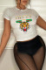 Green Fashion Casual Print Patchwork O Neck T-Shirts