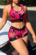 Watermelon Red Fashion Casual Sportswear Print Patchwork U Neck Sleeveless Two Pieces
