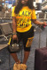 Yellow Casual Print Patchwork O Neck Short Sleeve Two Pieces