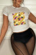 Yellow Fashion Casual Print Patchwork O Neck T-Shirts
