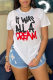 White Fashion Casual Letter Print Basic O Neck T-Shirts