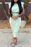 Pale Red Fashion Casual Solid Basic O Neck Sleeveless Two Pieces