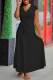 Black Casual Solid Patchwork V Neck Straight Dresses
