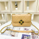 Khaki Fashion Simplicity Letter Chains Bags