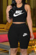 Black Fashion Casual Print Letter O Neck Sleeveless Two Pieces