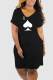 Black Casual Print Patchwork V Neck Straight Dresses
