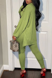 Khaki Casual Solid Patchwork Buckle Turndown Collar Long Sleeve Three Pieces