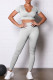 Grey Fashion Casual Solid Basic U Neck Short Sleeve Two Pieces